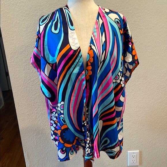 New JULIE BROWN Vibrant Multicolor Women's Kimono Sz M/L - Picture 1 of 4